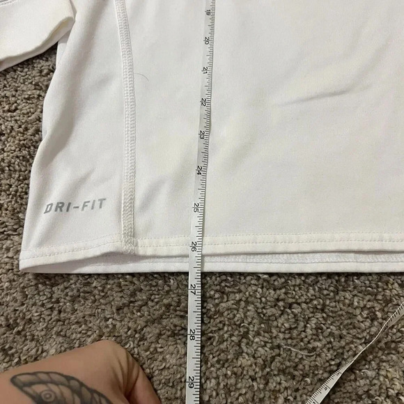 Nike Dri-Fit Long Sleeve Shirt Womens White BYU Mock Neck Thermal Run Panthers M - Picture 3 of 15